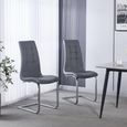 Jamison Grey Faux Leather Dining Chair and Chrome Cantilever Base