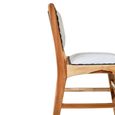 Kendari Dining Chair - White Leather with Teak Wood