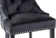 Knocker Back Black Velvet Fabric Dining Chair with Black Wooden Legs