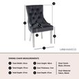 Knocker Back Black Velvet Fabric Dining Chair with Chrome Legs