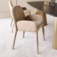 Eska Dining Armchair - Beige Fabric