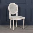 Lomira Mahogany Wood and Rattan Oval Back Dining Chair - Off White
