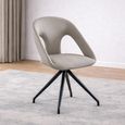 Clearance - Marlow Dark Grey Faux Leather Swivel Dining Chair with Black Legs
