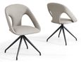 Clearance - Marlow Dark Grey Faux Leather Swivel Dining Chair with Black Legs