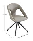 Clearance - Marlow Dark Grey Faux Leather Swivel Dining Chair with Black Legs