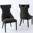 Mimi Black Leather Large High Back Dining Chair with Black Legs