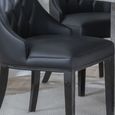 Mimi Black Leather Large High Back Dining Chair with Black Legs