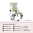 Mimi Cream Leather Large High Back Dining Chair with Black Legs