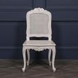 Mahogany and Rattan Back Carved Chair - Off White