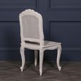 Mahogany and Rattan Back Carved Chair - Off White