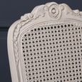 Mahogany and Rattan Back Carved Chair - Off White