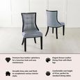 Paris Grey Leather Dining Chair with Black Legs