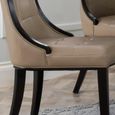 Paris Taupe Leather Dining Chair with Brown Legs