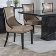 Paris Taupe Leather Dining Chair with Brown Legs