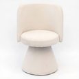 Pimlico White Fabric Swivel Tub Dining Chair