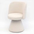 Pimlico White Fabric Swivel Tub Dining Chair