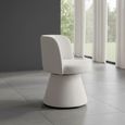 Pimlico White Fabric Swivel Tub Dining Chair