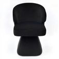 Riya Black Fabric Sculpted Barrel Swivel Dining Chair