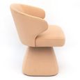 Riya Peach Pink Fabric Sculpted Barrel Swivel Dining Chair