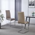 Roma Beige Faux Leather Dining Chair and Chrome Cantilever Base