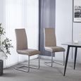 Roma Beige Faux Leather Dining Chair and Chrome Cantilever Base