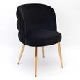 Sloane Black Velvet Fabric Dining Chair with Gold Legs