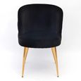 Sloane Black Velvet Fabric Dining Chair with Gold Legs