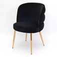 Sloane Black Velvet Fabric Dining Chair with Gold Legs