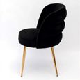 Sloane Black Velvet Fabric Dining Chair with Gold Legs
