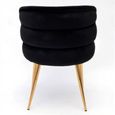 Sloane Black Velvet Fabric Dining Chair with Gold Legs