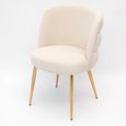 Sloane White Velvet Fabric Dining Chair with Gold Legs