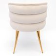 Sloane White Velvet Fabric Dining Chair with Gold Legs