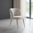 Sloane White Velvet Fabric Dining Chair with Gold Legs