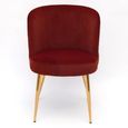 Sloane Wine Red Velvet Fabric Dining Chair with Gold Legs