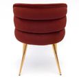 Sloane Wine Red Velvet Fabric Dining Chair with Gold Legs
