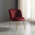 Sloane Wine Red Velvet Fabric Dining Chair with Gold Legs