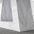 Milan White Marble Dining Set - Mimi Grey Leather Dining Chair