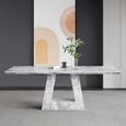 Milan Grey Marble Dining Set - Carmela Grey Leather Dining Chair