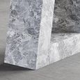 Milan Grey Marble Dining Set - Carmela Grey Leather Dining Chair