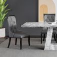 Milan Grey Marble Dining Set - Carmela Grey Leather Dining Chair