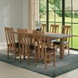 Original Extending Dining Set - 6-8 Seater - 180cm-250cm - Rustic Oak - 6 Arizona Slatted Chair with Dark Brown Faux Leather Seat Pad