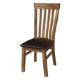 Original Extending Dining Set - 4-8 Seater - 131cm-198cm - Rustic Oak - 4 Toulouse Slatted Chair with Dark Brown Faux Leather Seat Pad