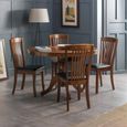 Canterbury Round Extending Dining Set - 2-4 Seater - 90cm-120cm - 4 Leather Chairs - Mahogany