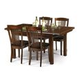 Canterbury Extending Dining Set - 4-6 Seater - 120cm-160cm - 4 Leather Chairs - Mahogany