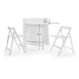 Helsinki Compact Dining Set - 2 Seater - 80cm - 2 Folding Chairs - White