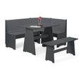 Newport Corner Dining Set - 4 Seater - 109cm - Dark Grey