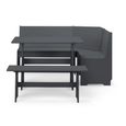 Newport Corner Dining Set - 4 Seater - 109cm - Dark Grey