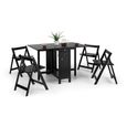 Savoy Gateleg Dining Set - 4 Seater - 120cm - 4 Chairs - Black