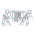 Savoy Gateleg Dining Set - 4 Seater - 120cm - 4 Chairs - Grey