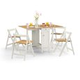 Savoy Gateleg Extending Dining Set - 4 Seater - 35cm-120cm - 4 Chairs - White and Natural